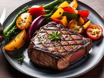 Cena con bistecca alla ribeye puzzle online