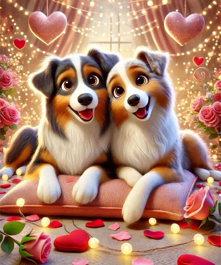 Happy Valentine Dogs puzzle en ligne