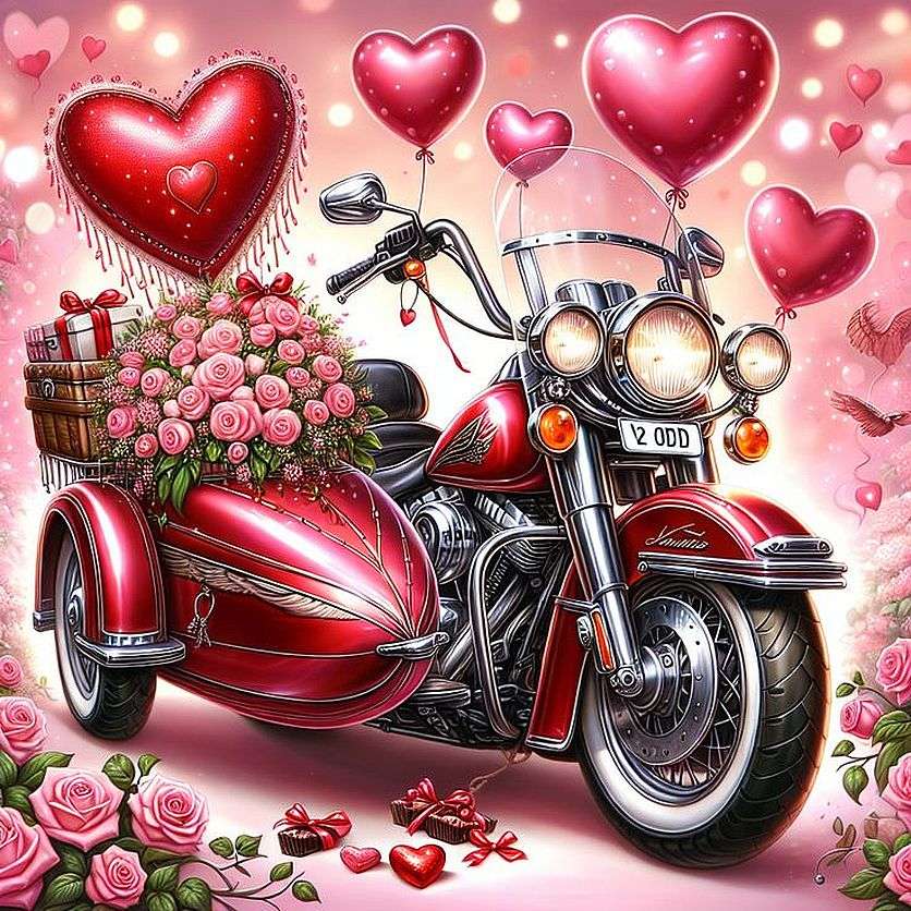 Moto de la Saint-Valentin puzzle en ligne