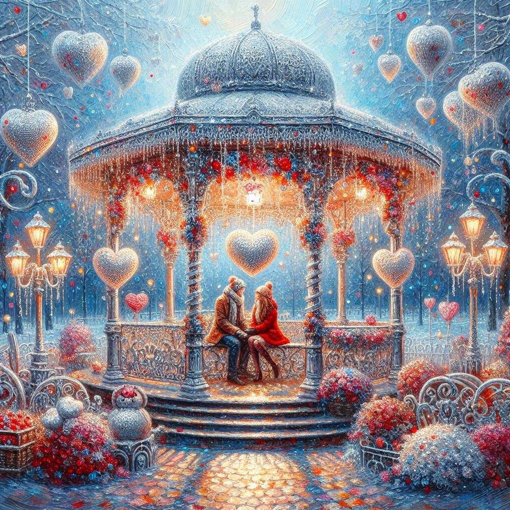Un kiosque à musique romantique décoré puzzle en ligne
