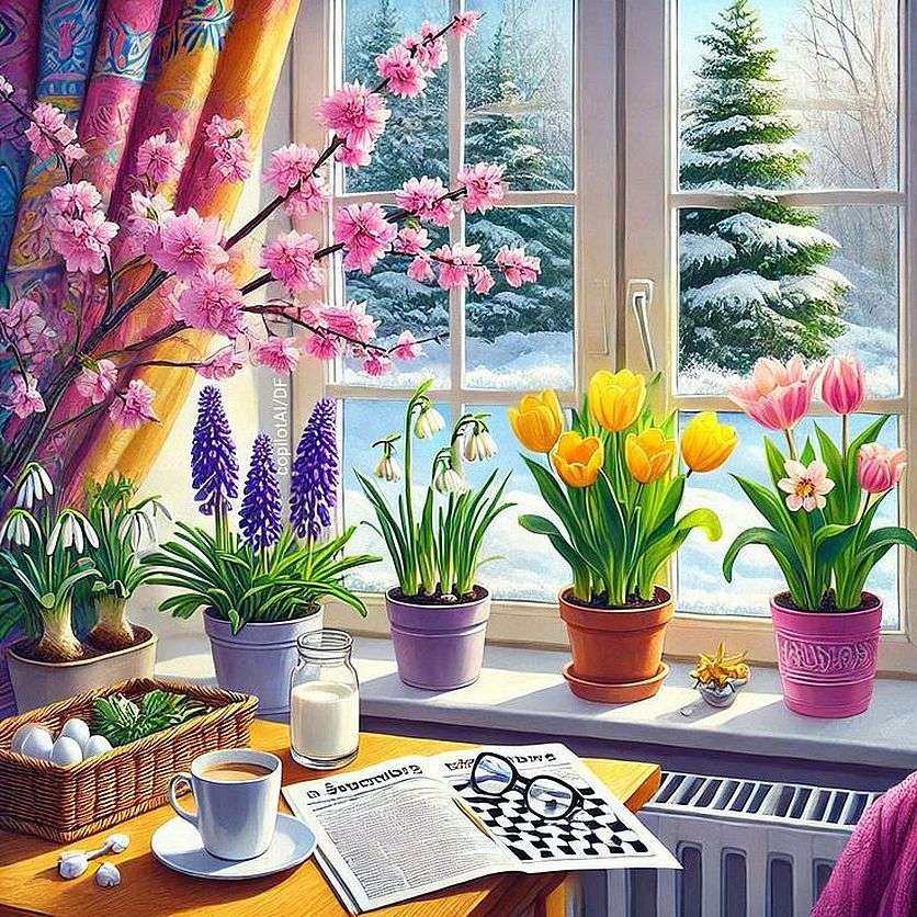 Neve e fiori puzzle online