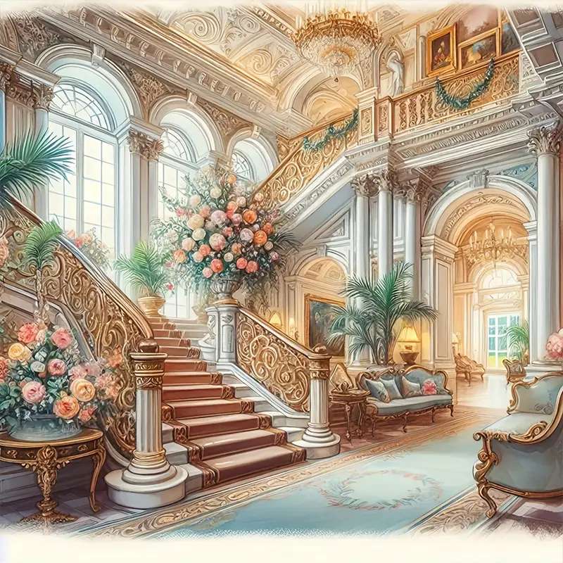 eleganckie, pałacowe schody puzzle online