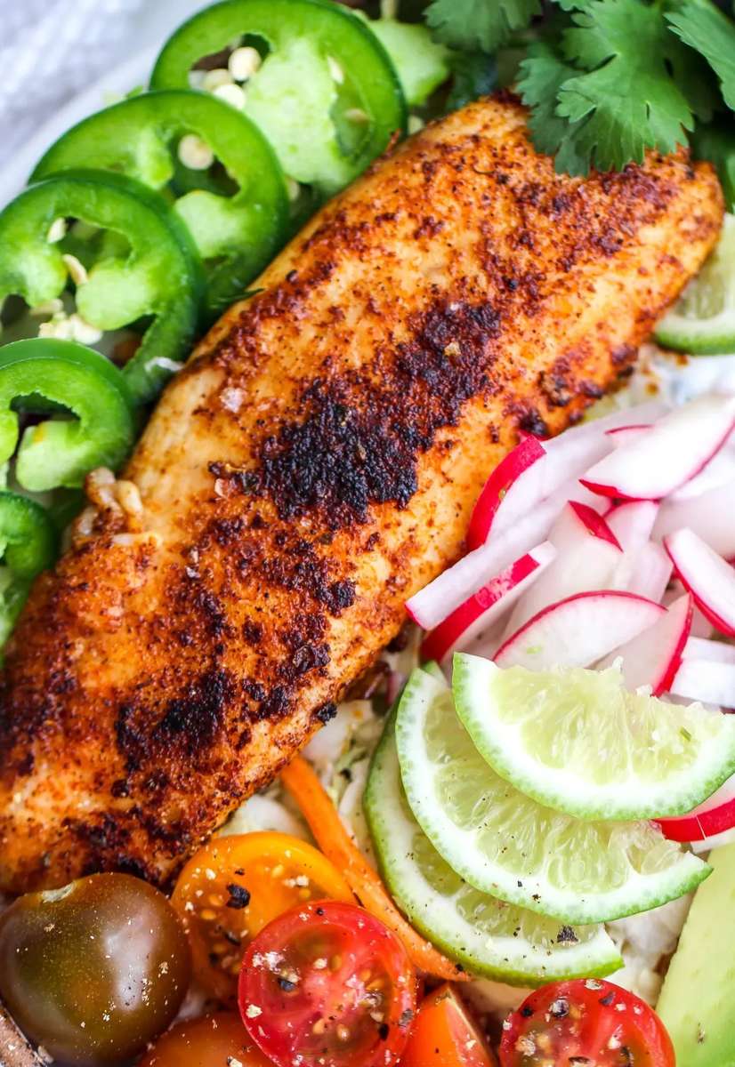 Salmón ennegrecido rompecabezas en línea