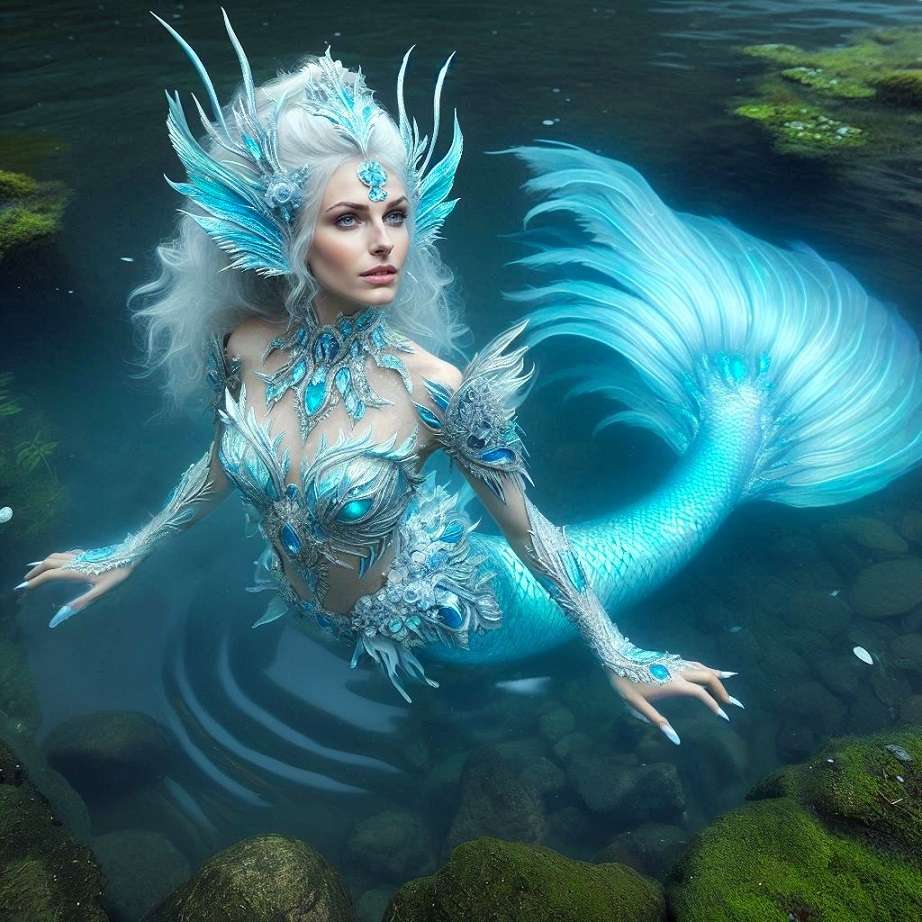 白い髪の人魚 ジグソーパズルオンライン