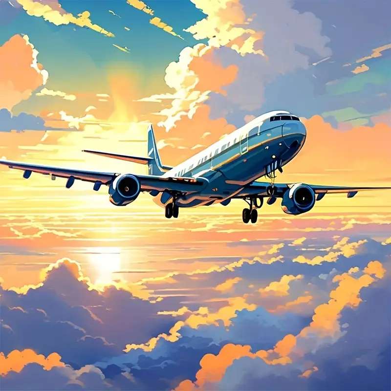 samolot odrzutowy w powietrzu puzzle online