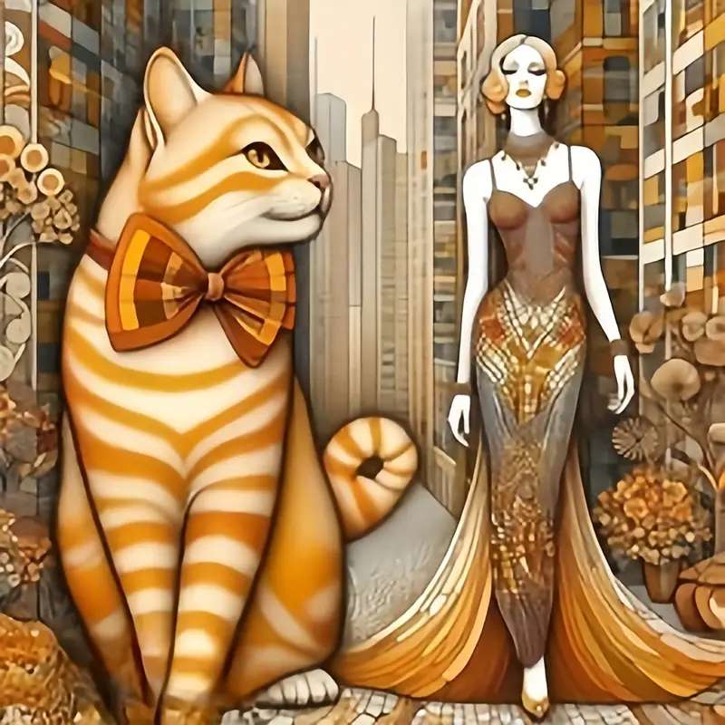 Una mujer con un gato - una imagen de arte rompecabezas en línea