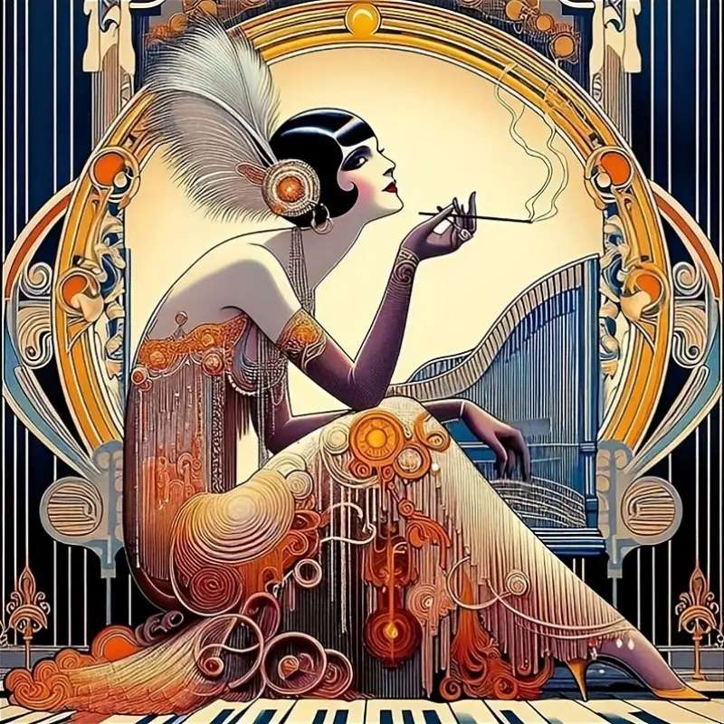 Mujer de estilo art deco rompecabezas en línea
