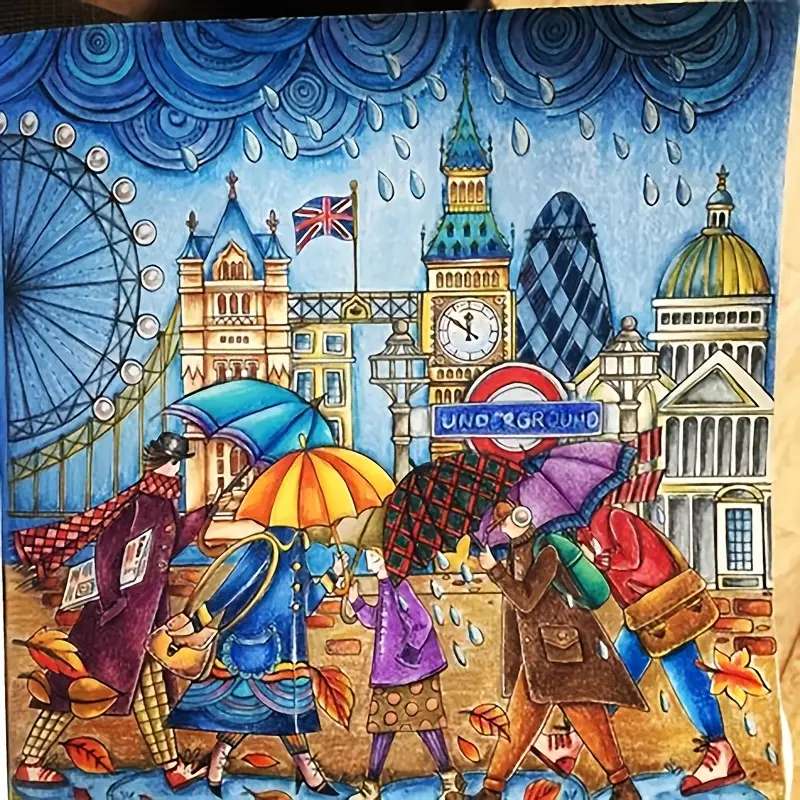 Londres bajo la lluvia rompecabezas en línea