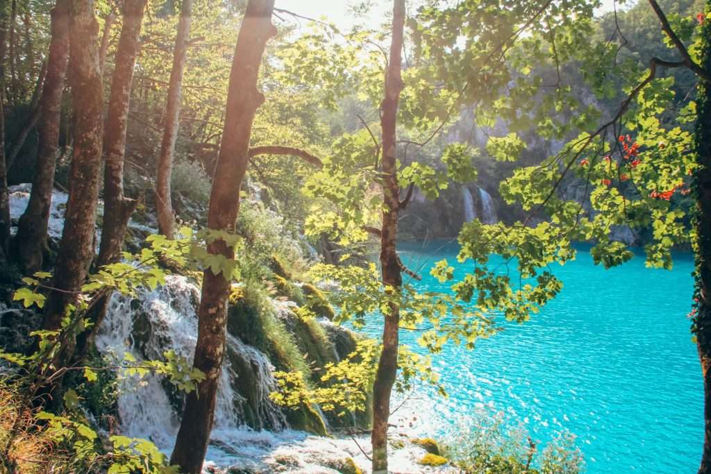 Lago com cachoeiras puzzle online