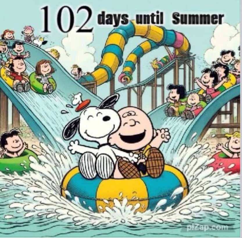 Snoopy i gang przypominają cieplejsze dni puzzle online