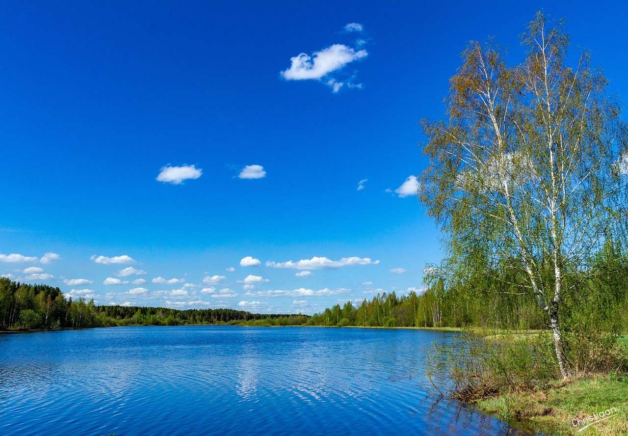 Fluss, Flussufer, Wasserreservoir. Online-Puzzle