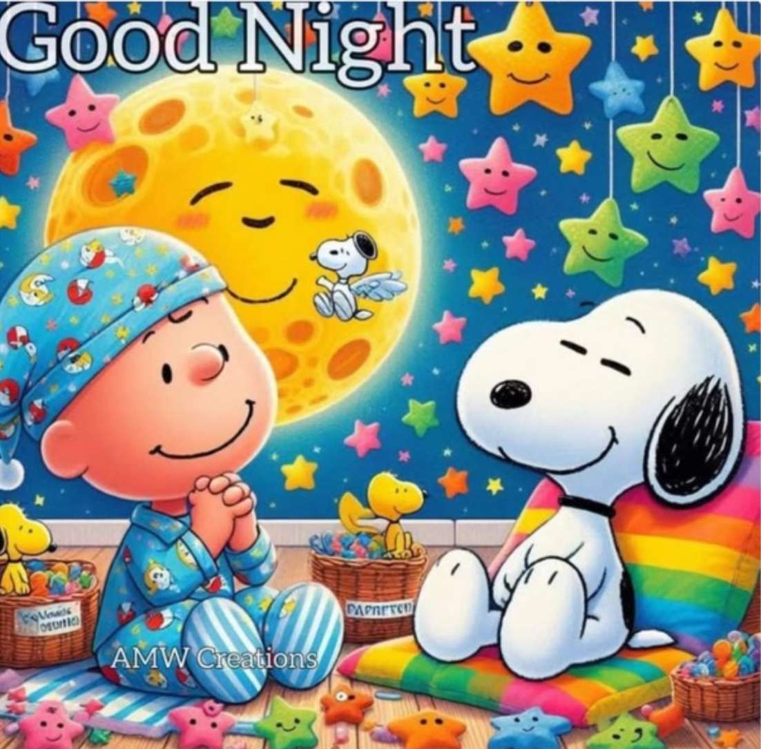 Snoopy i Charlie mówią dobranoc puzzle online