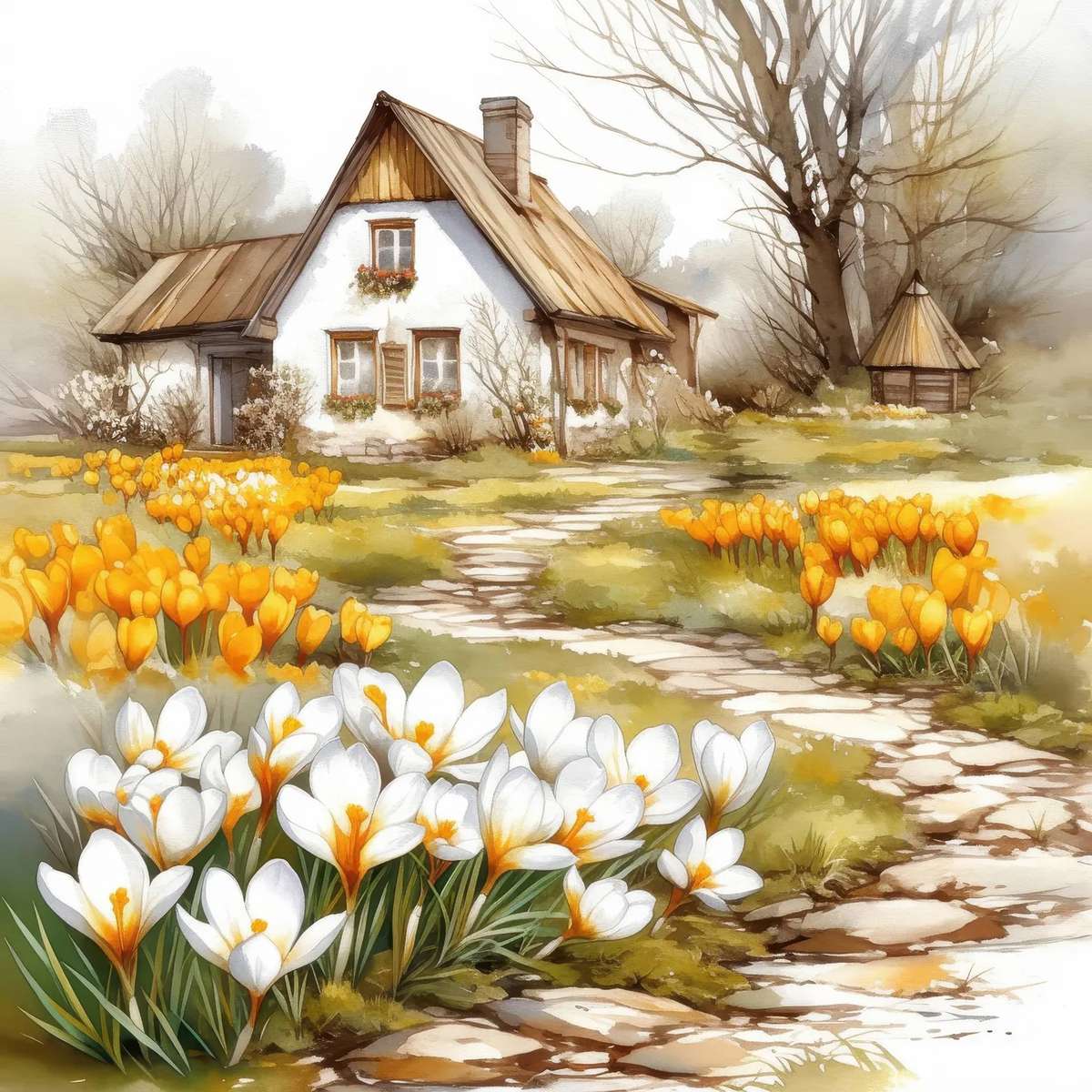 Primavera na paisagem rural quebra-cabeças online