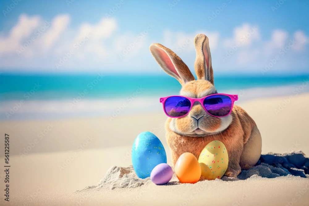 Króliczek Wielkanocny Na Plaży puzzle online