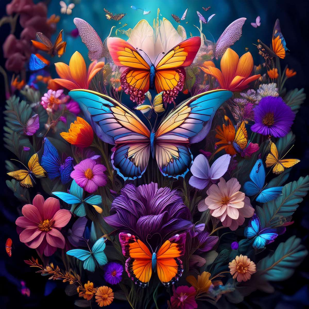 Motyle w kolorze puzzle online