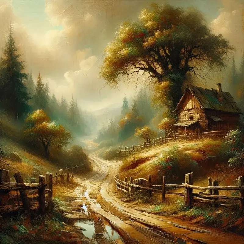 牧歌的な田舎の風景 ジグソーパズルオンライン