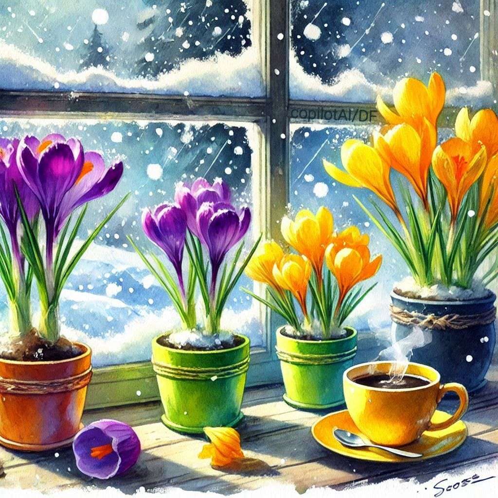 Krokusy w garnku puzzle online