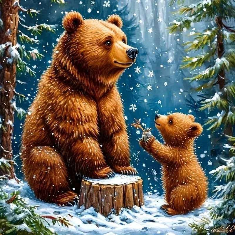 niedźwiedzie w lesie puzzle online