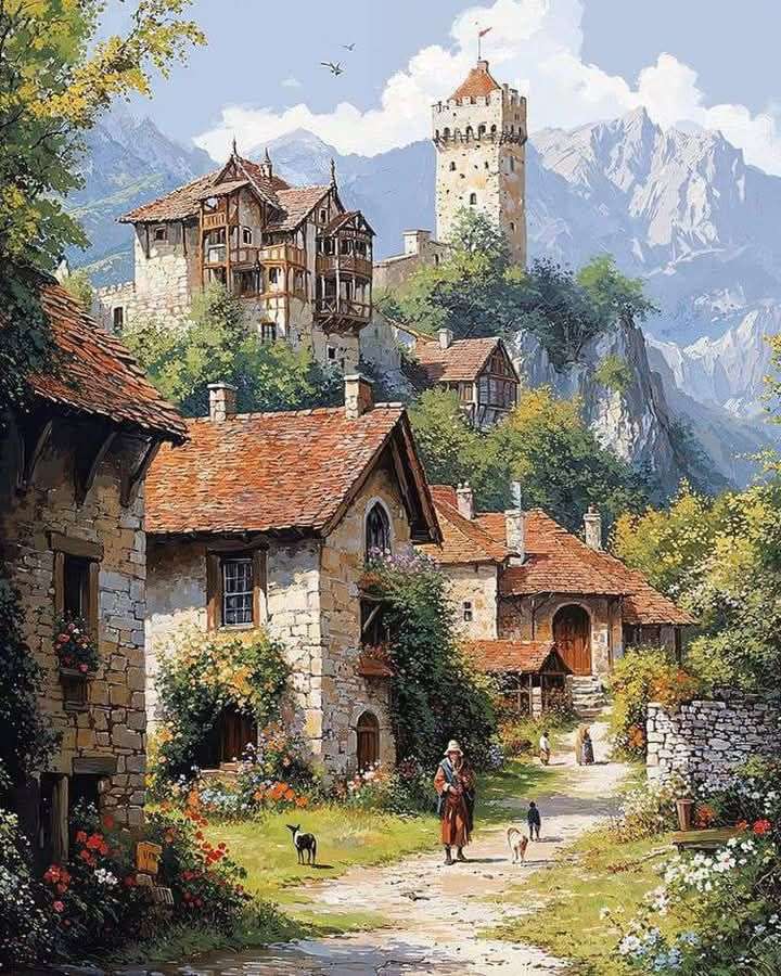 Podhradí, behind the castle of the mountain online puzzle