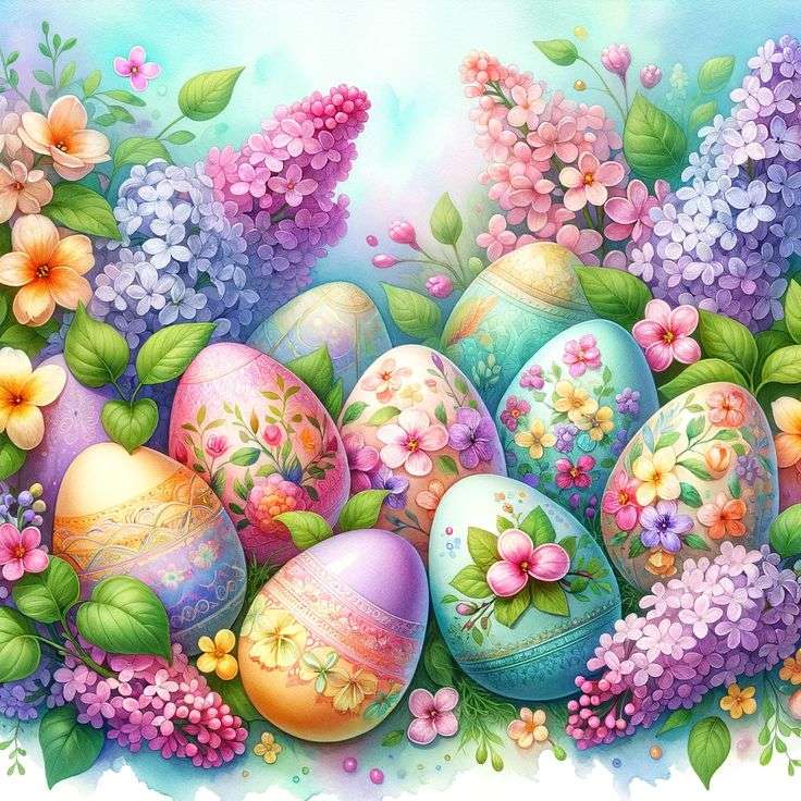 Vibrant Easter eggs online puzzle