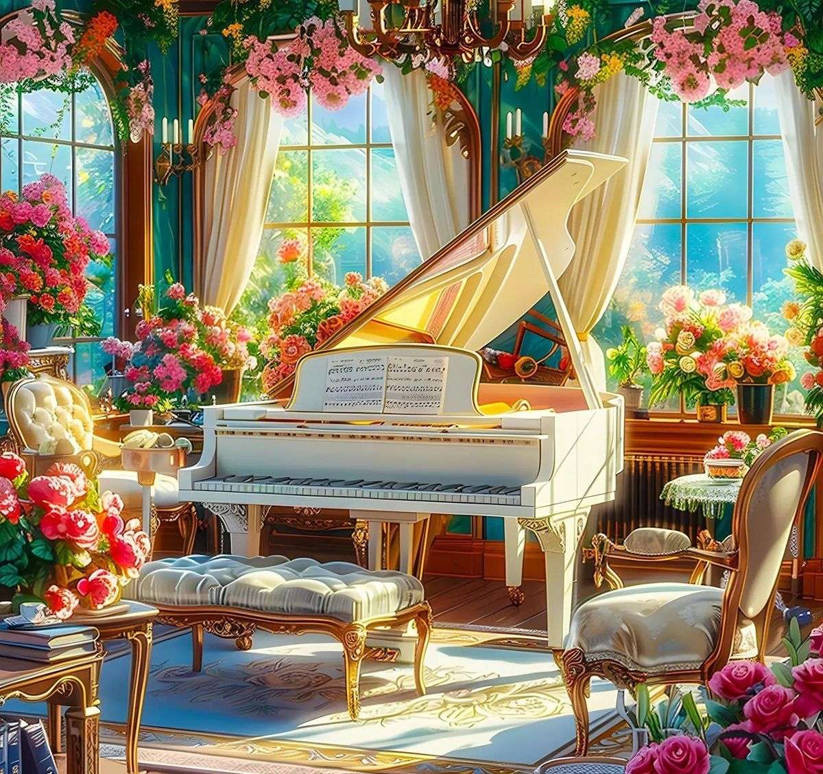 Vit piano Pussel online