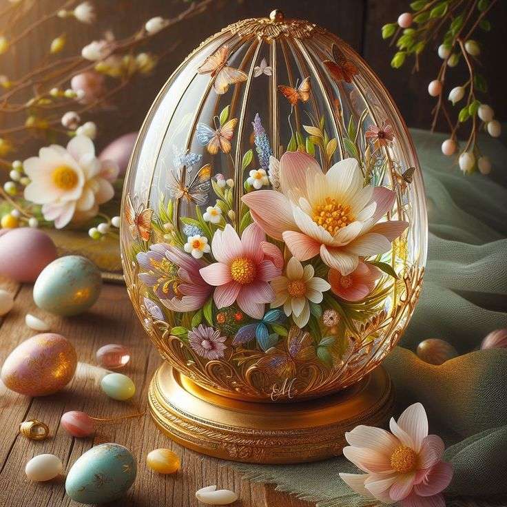 Huevo de Pascua de vidrio rompecabezas en línea