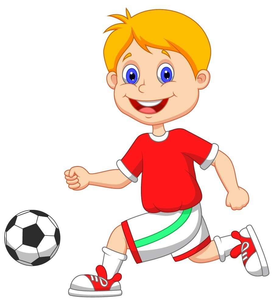 "Le garçon joue au football" puzzle en ligne