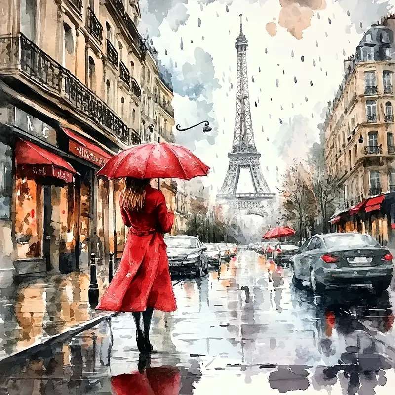 Paris i regnet pussel på nätet