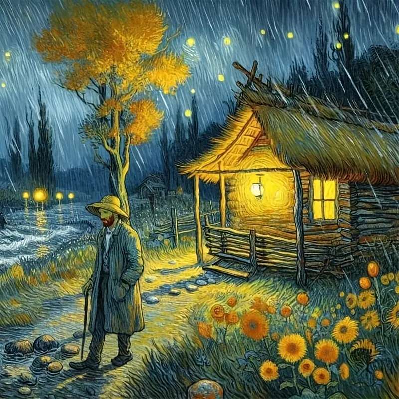 Pan Vincent na wieczornym spacerze puzzle online