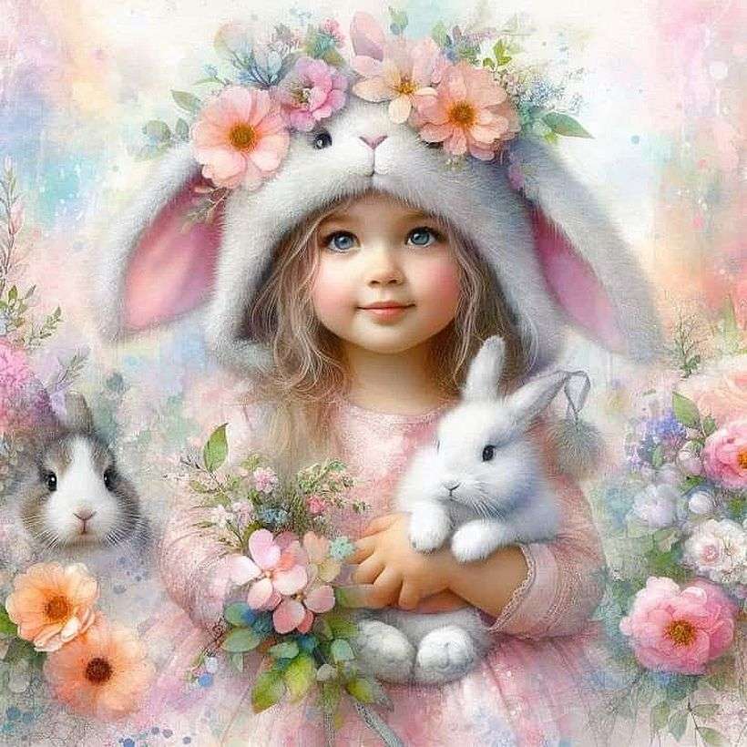 甘いバニーの女の子 ジグソーパズルオンライン