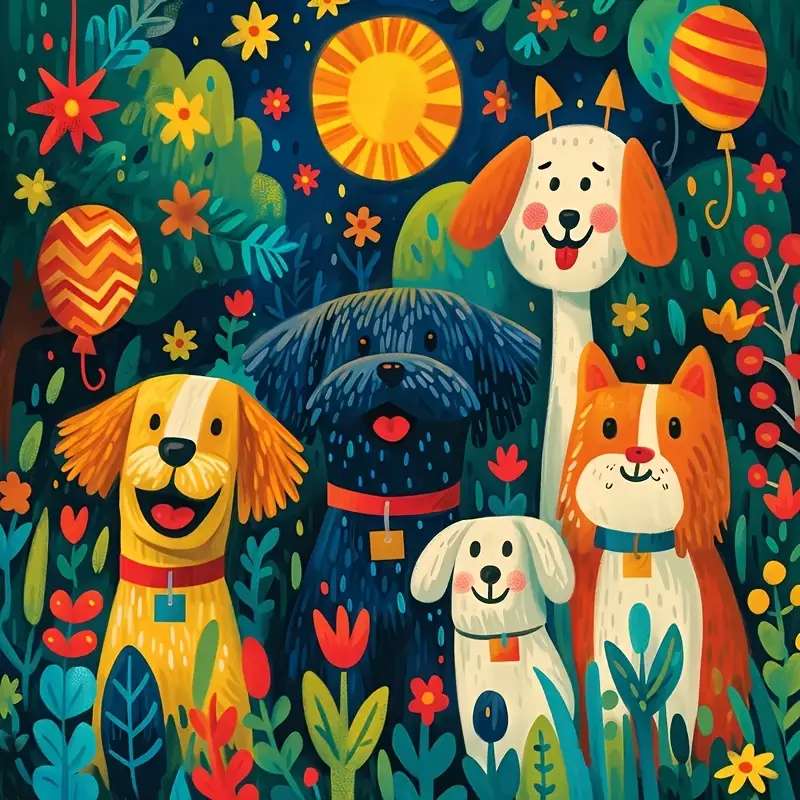 陽気な犬 オンラインパズル