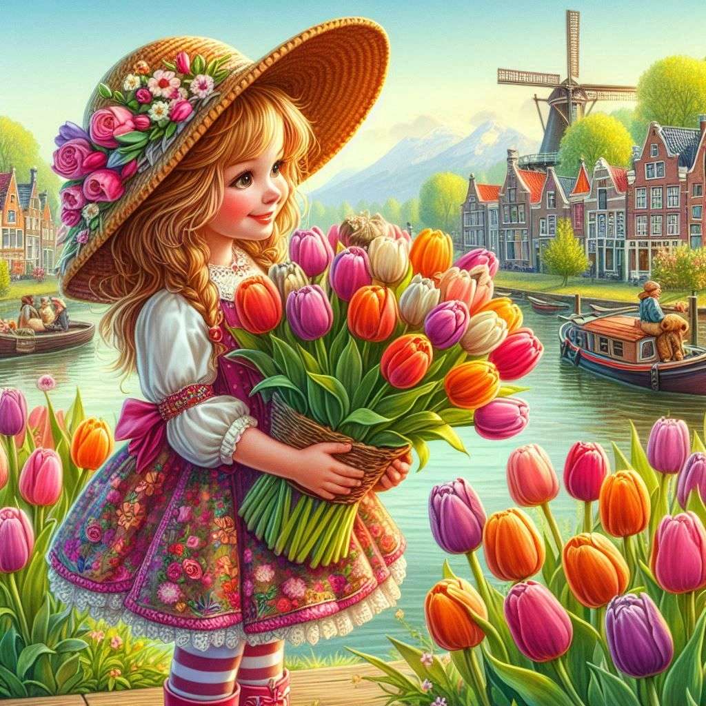 Le printemps est livré avec des tulipes puzzle en ligne