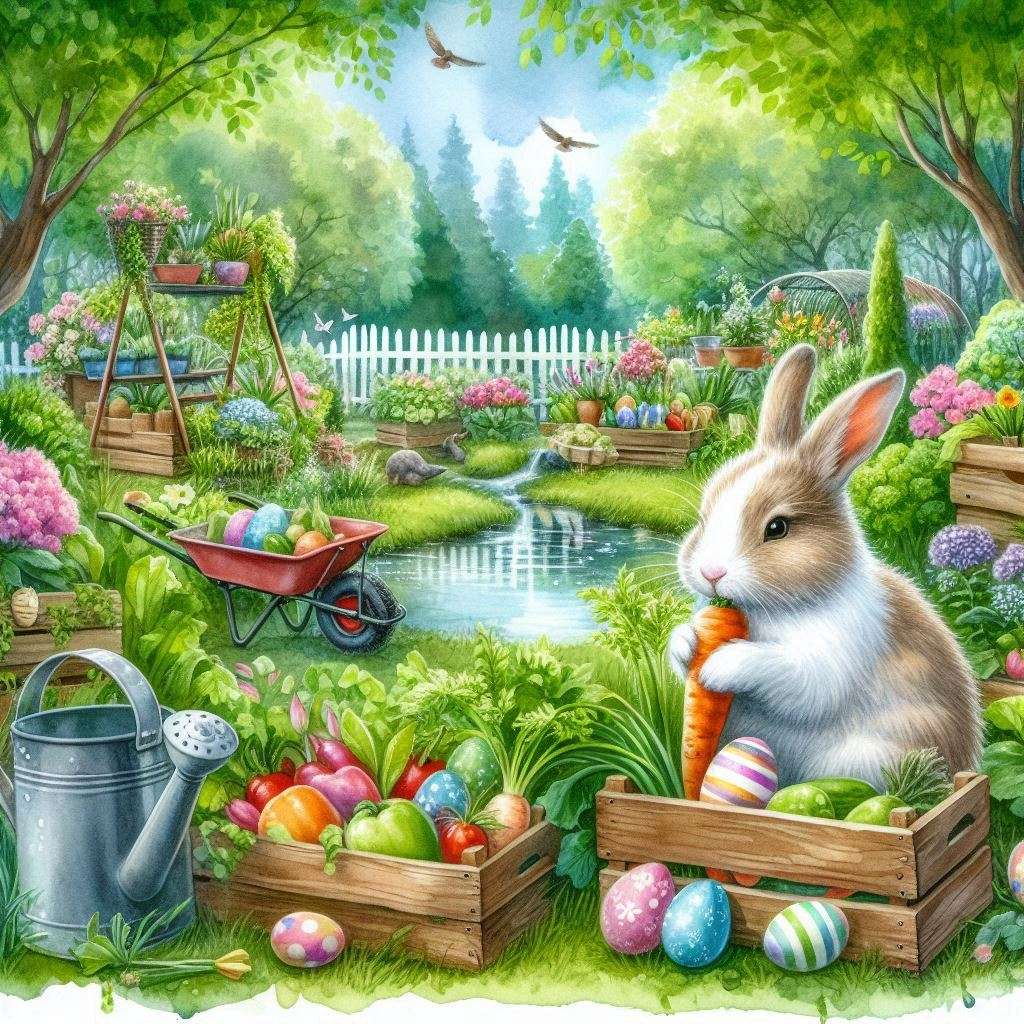 Serene garden scene with a small pond online puzzle