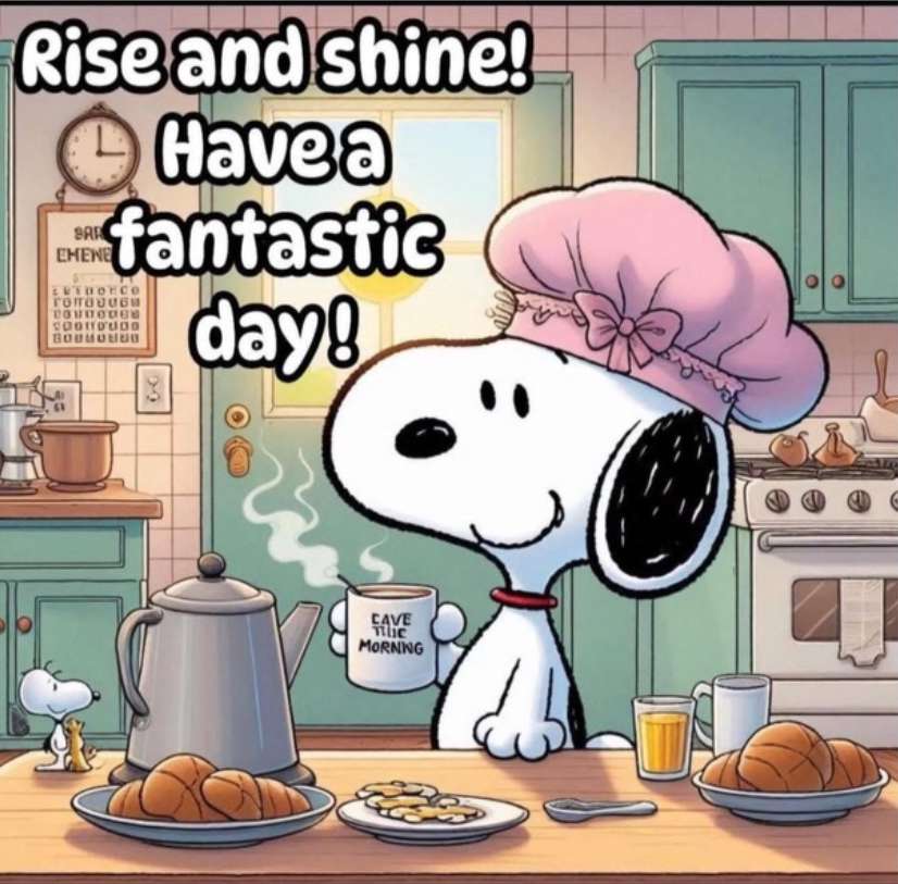 Kocken Snoopy förbereder frukost pussel på nätet