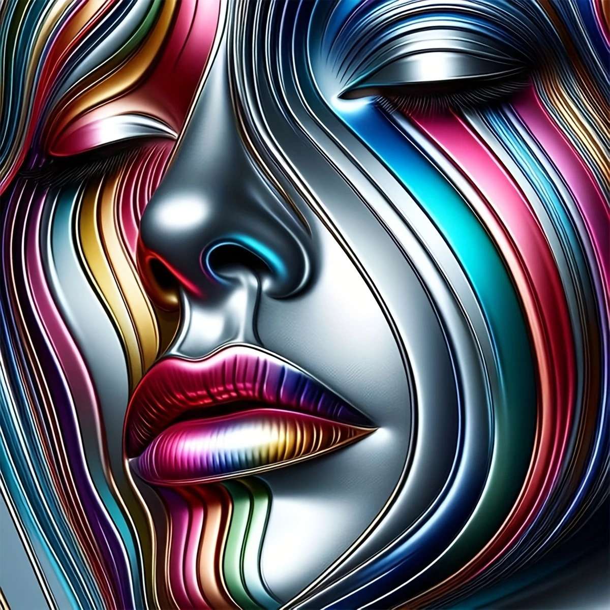 twarz kobiety - artystyczny portret puzzle online