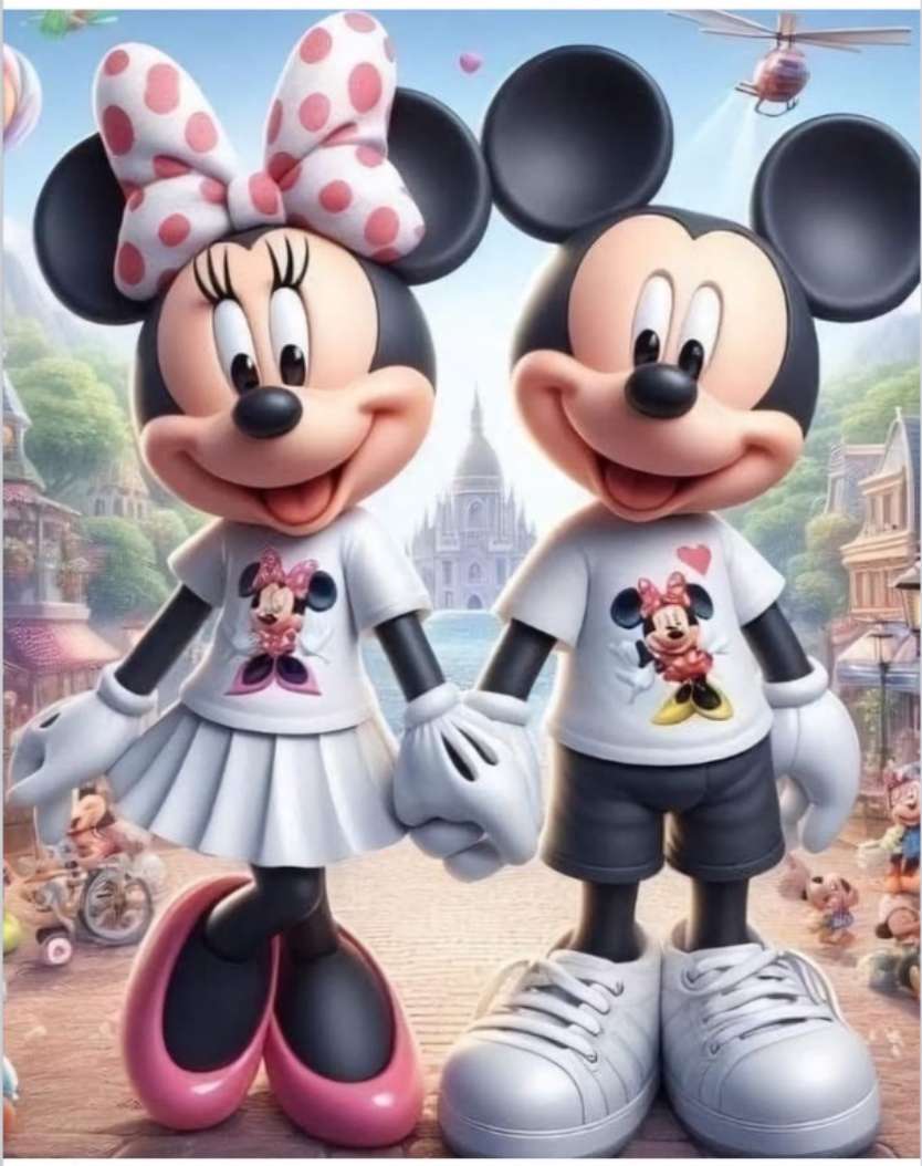 Minnie i Mickey spacerują po Magic Kingdom puzzle online