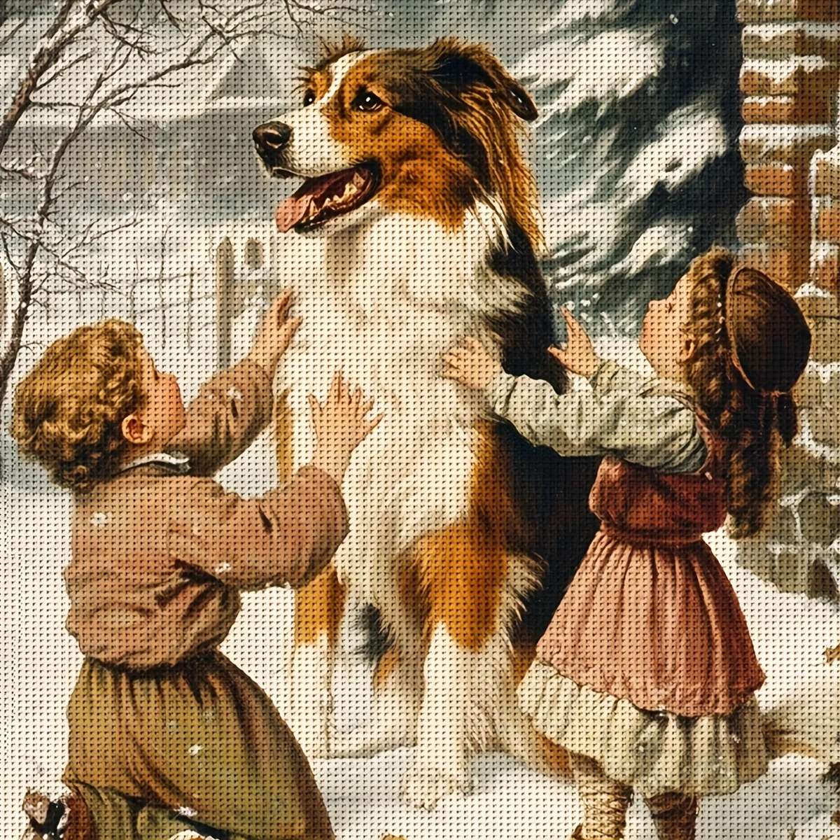 crianças brincando com seu cachorro quebra-cabeças online