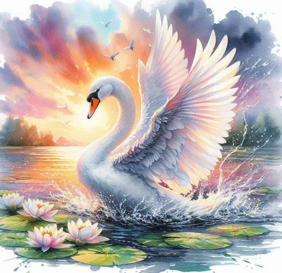 白鳥は雄大で美しく見える生き物です オンラインパズル