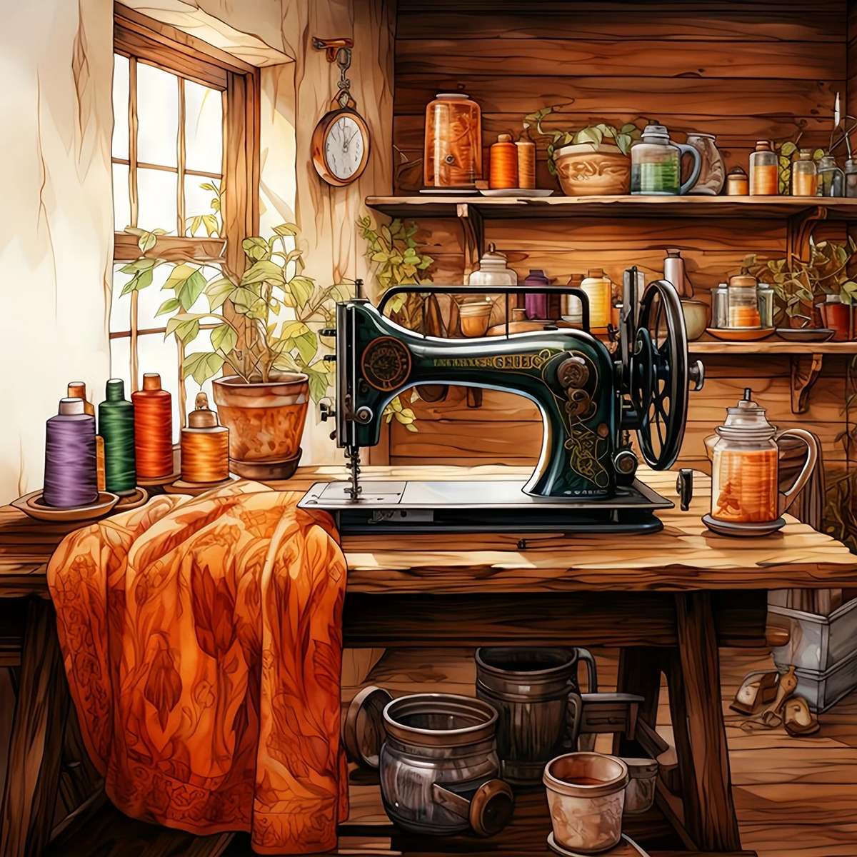 ミシンを備えたスタジオ オンラインパズル