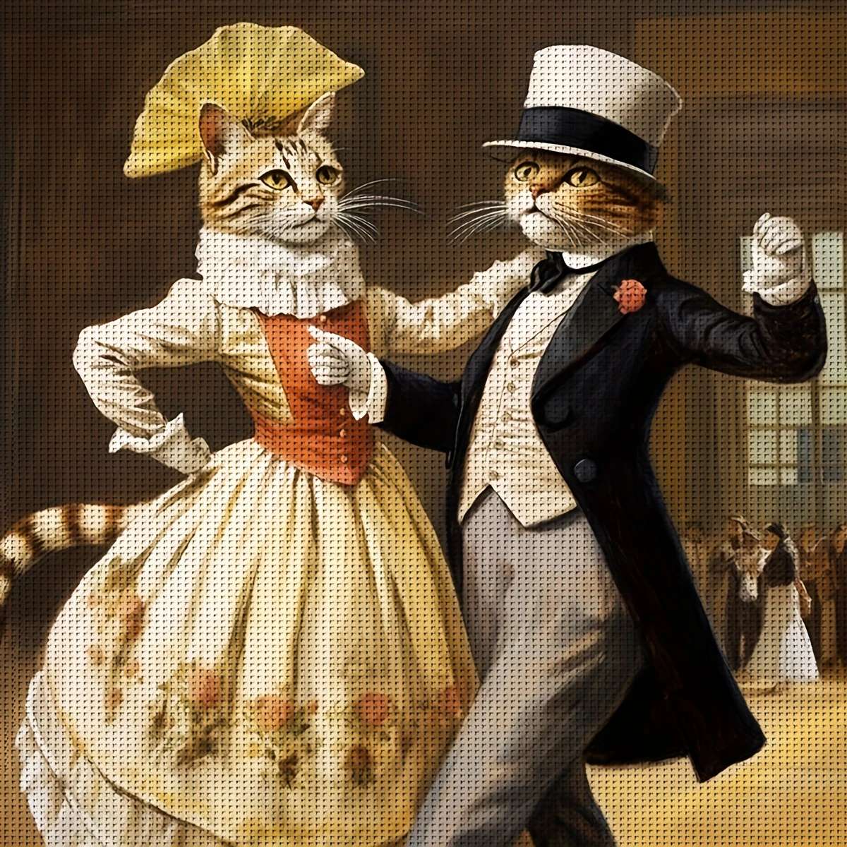 Immagine satirica con gatti puzzle online
