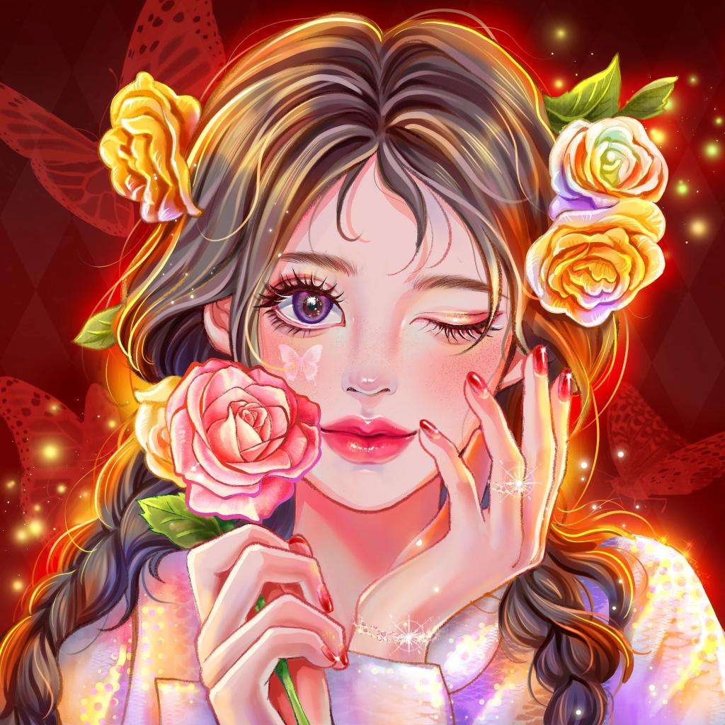 Ragazza con fiori puzzle online