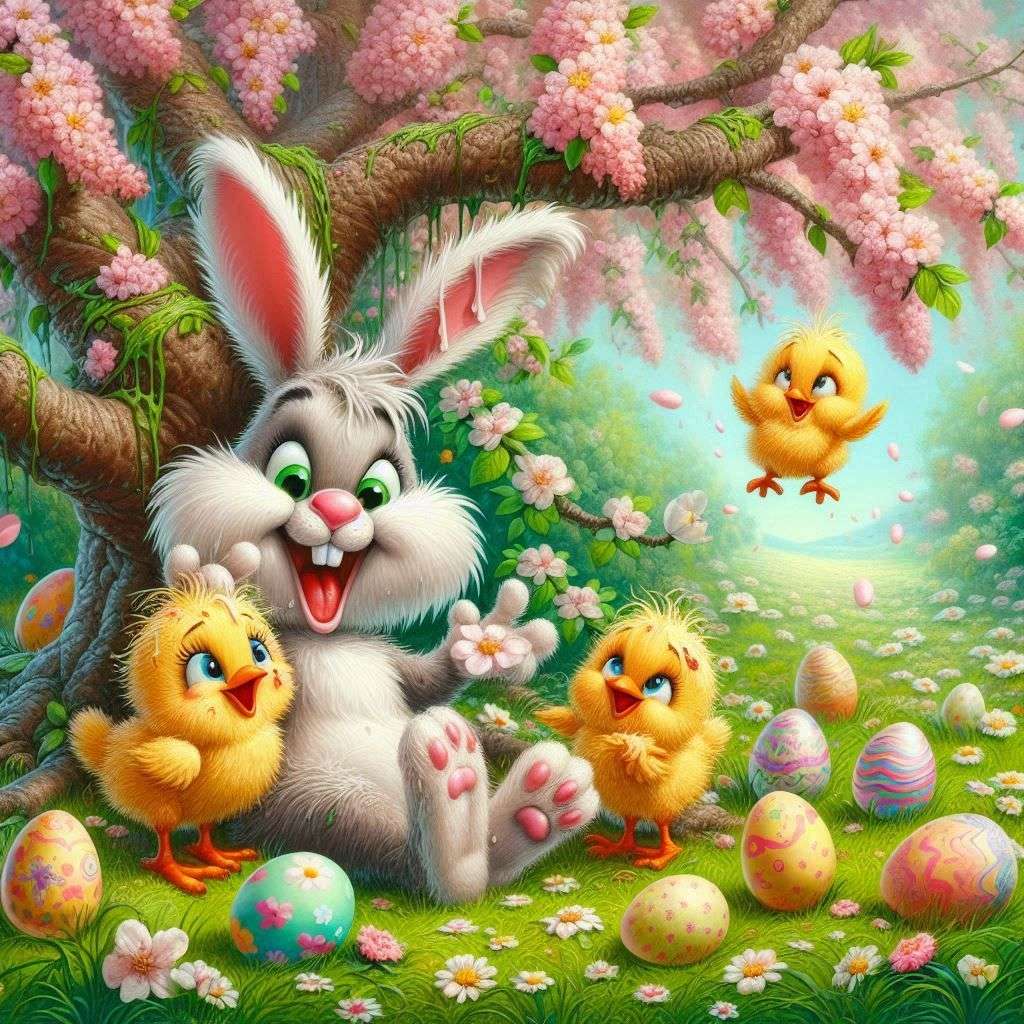 Bunny di Pasqua sorridente puzzle online