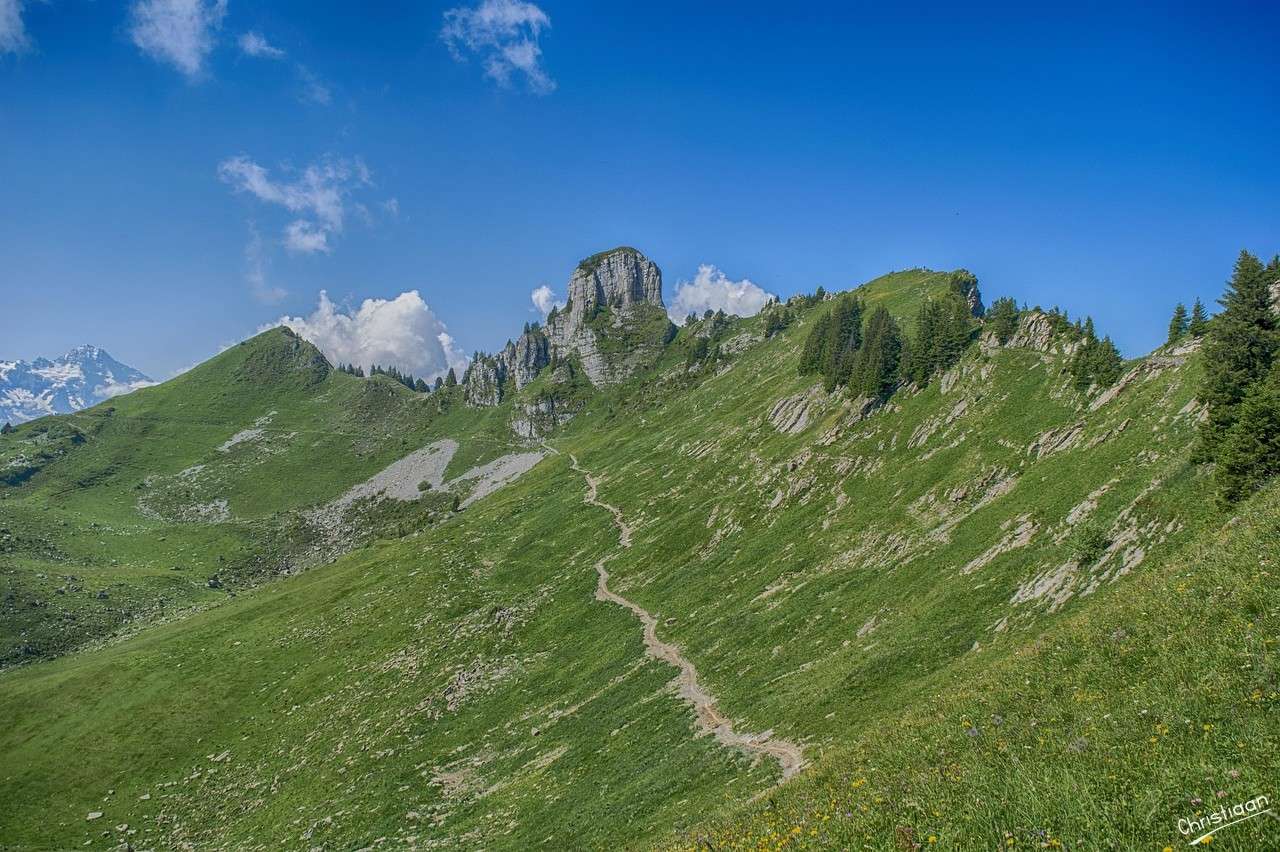 Krajobraz, Szwajcaria, Bergen. puzzle online