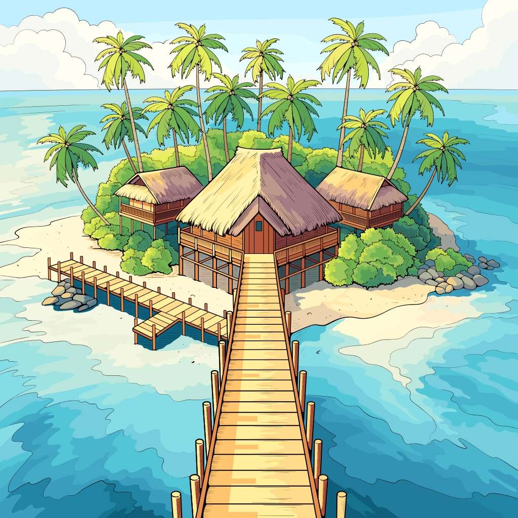 Haus auf der Insel der Malediven Puzzlespiel online