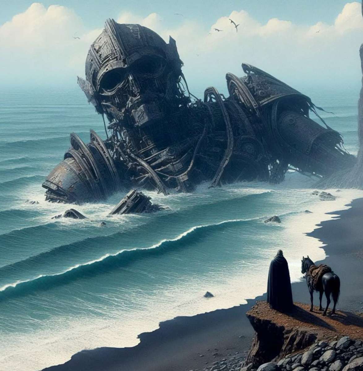 灰色のビーチのライダー、 オンラインパズル