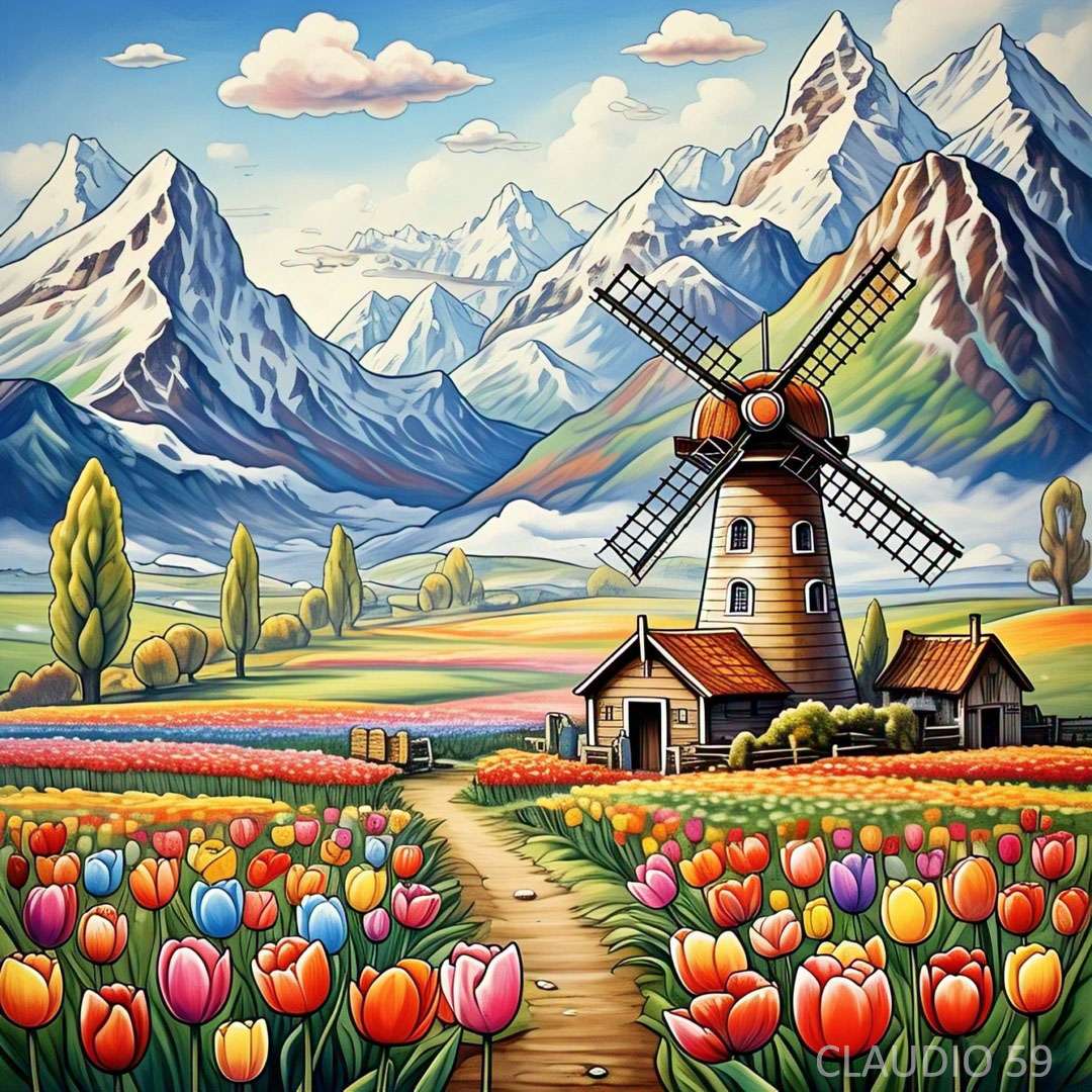 風車。 オンラインパズル