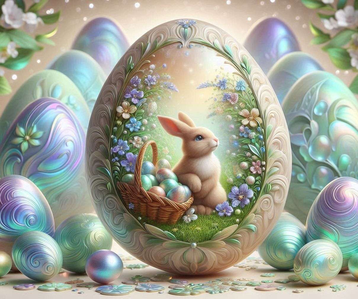Jest Wielkanoc, kolor mnie chmiel puzzle online