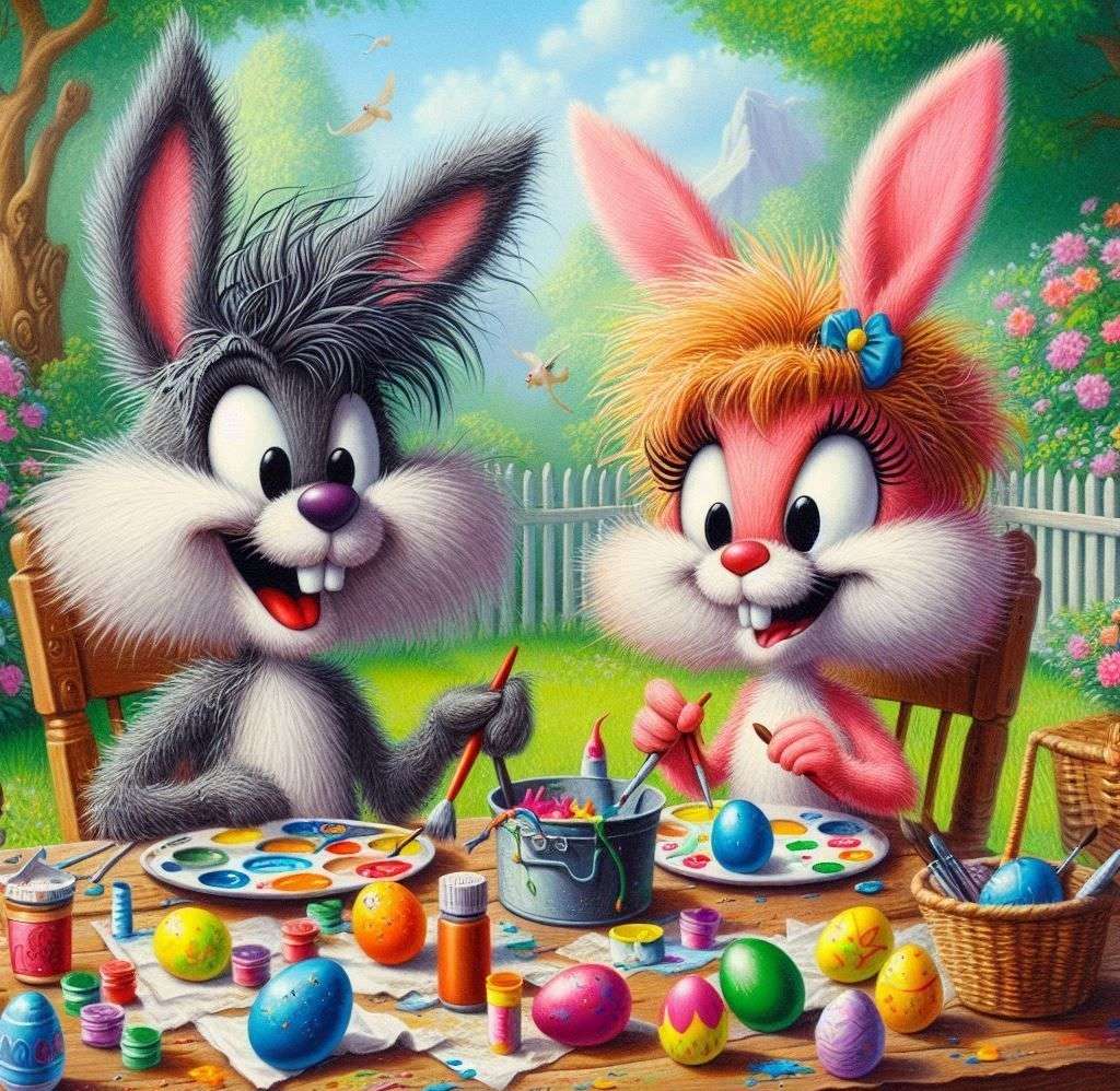 Wesołych króliczek puzzle online