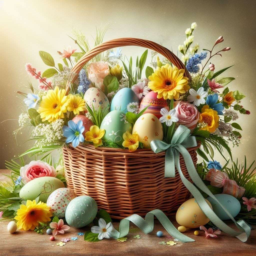 Wielkanocny koszyk puzzle online
