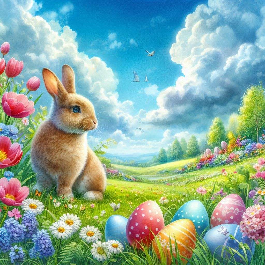 W dniu Wielkanocy zasłona między czasem a wiecznością puzzle online